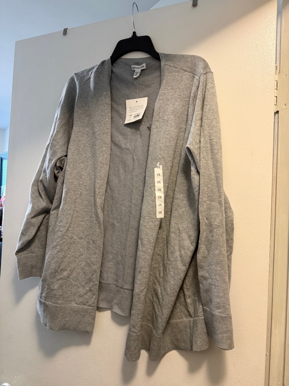 croft & barrow Gray Open-Front Women's Cardigan Sweater